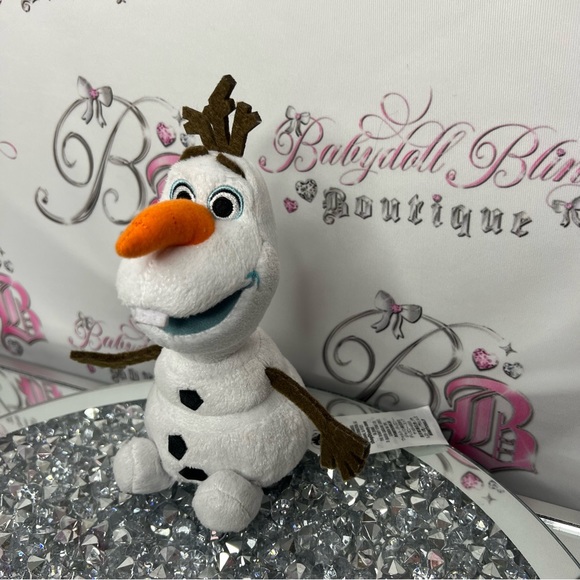 Disney Olaf frozen plush snowman ⛄️ stuffed animal plushie white shimmer cute - Picture 6 of 8